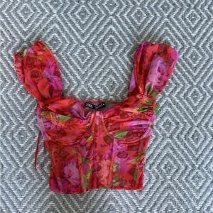 Zara Mesh Corset Top